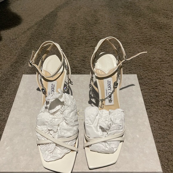 Jimmy Choo Chained Heels in Beige